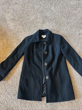 St. John's Bay Black Wool Pea Coat size L